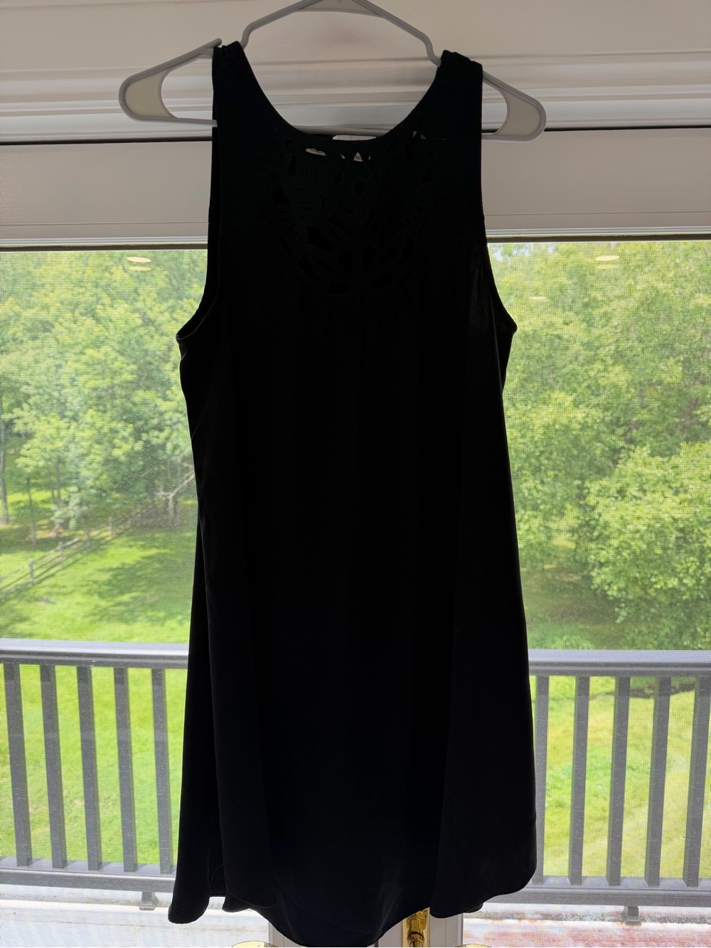 RACHEL Rachel Roy Black Sleeveless Mini Dress with Cutout Yoke